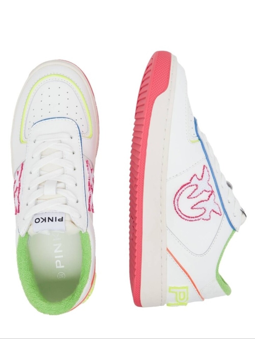 Pinko Bondy 1 Low-Top Embroidered Leather Sneakers -EU 36